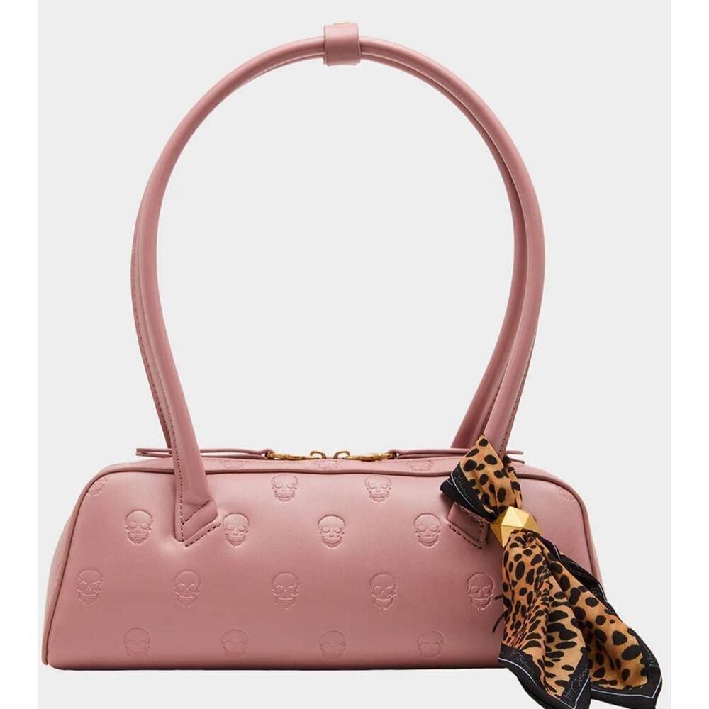 NWT~BETSEY JOHNSON Skullicious Shoulder Bag Purse in Blush Pink~$98 Tags~ - Picture 2 of 8
